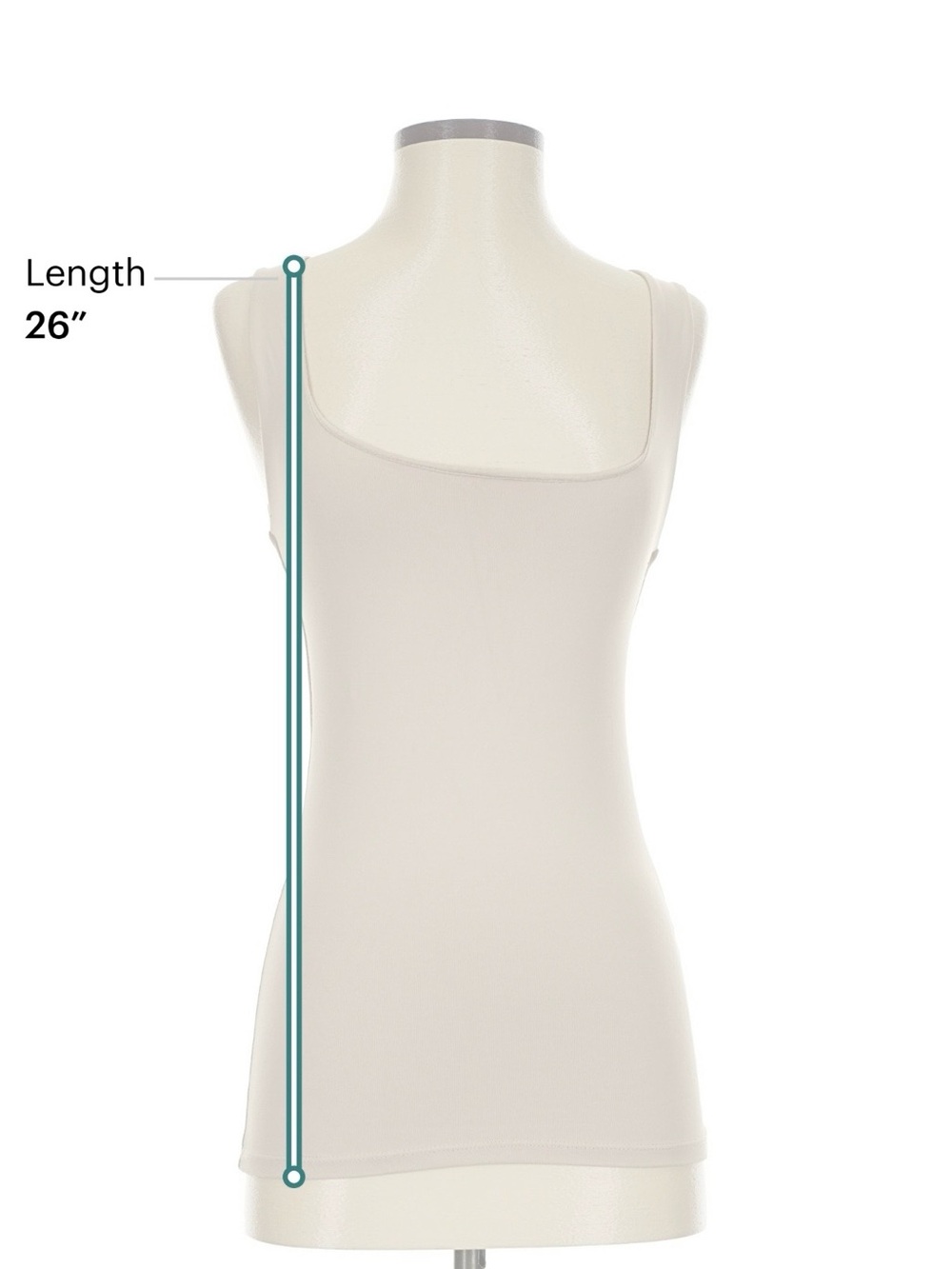 Zara Cream Ribbed Tank Top - Picture 4 of 5